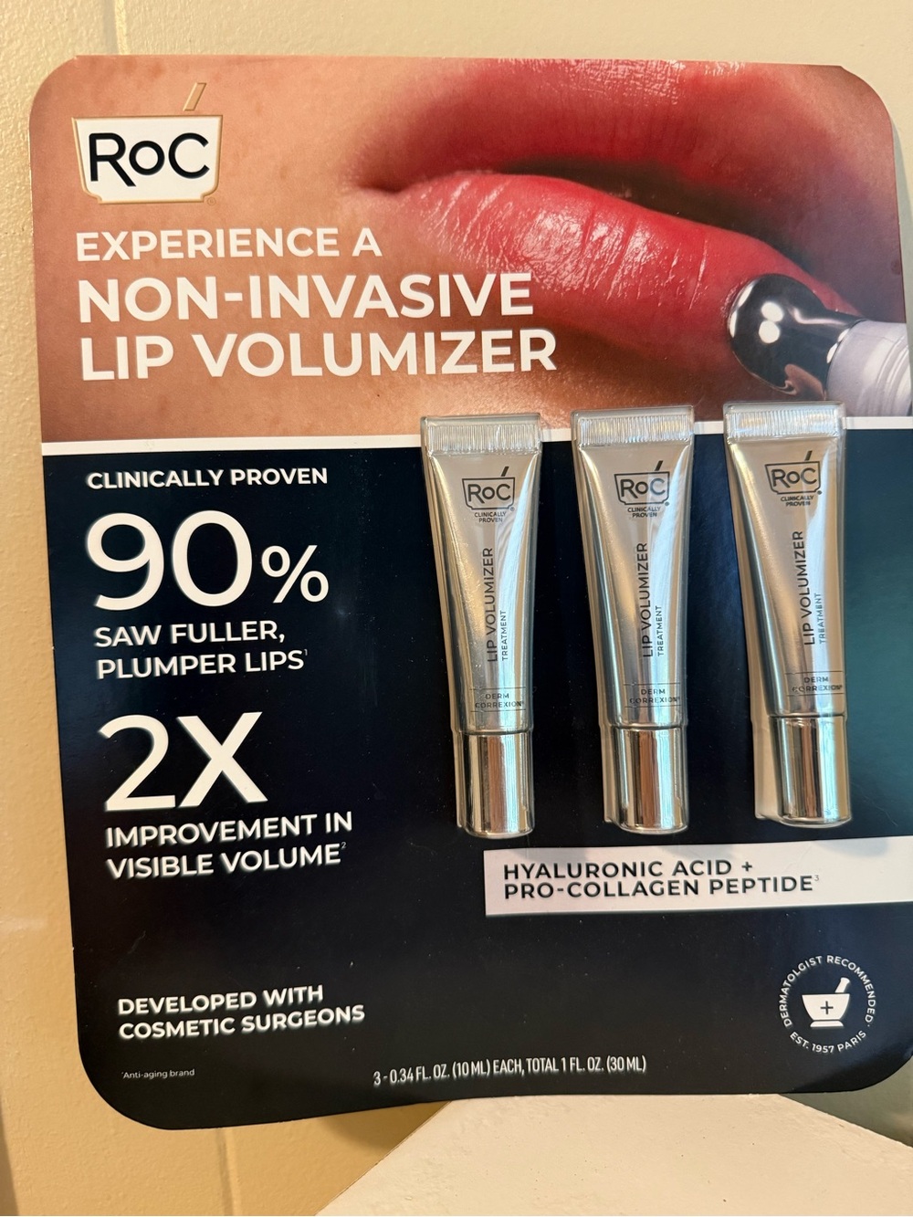 RoC Derm Correxion Lip Volumizer Treatment Lip Plumper Clear Hydrating 1 fl oz